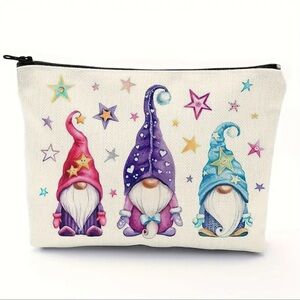 Makeup Bag, New, Gnomes, Cosmetic Bag, Snack Bag, School Supplies, etc..